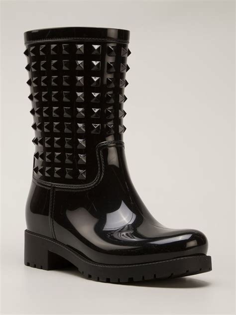 valentino rockstud rain boots